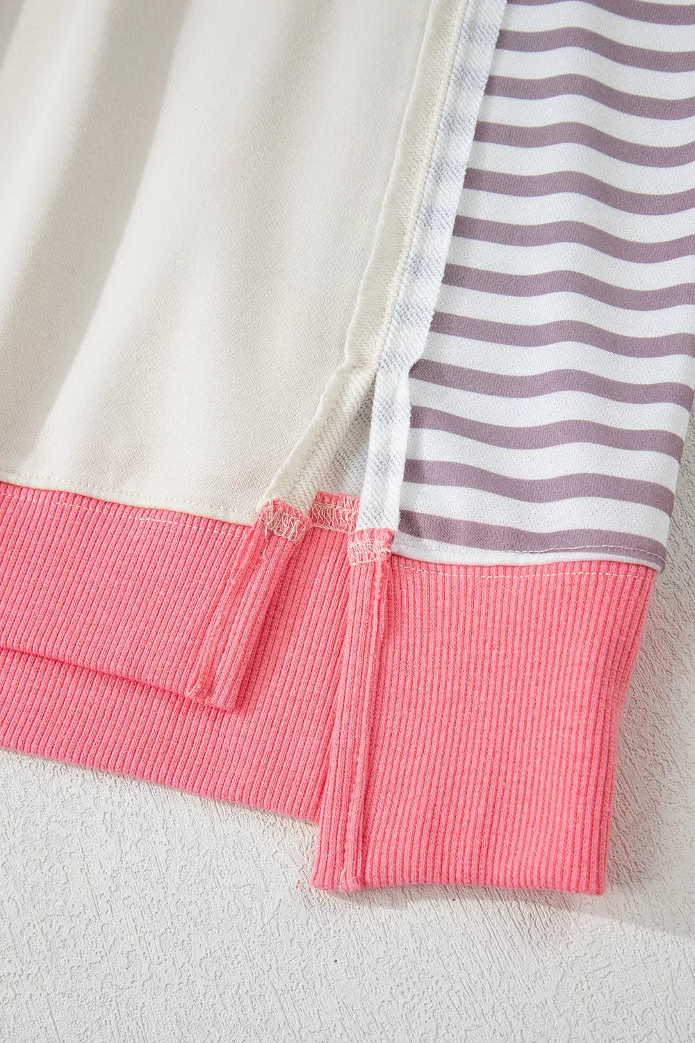 Trendsi Color-Block Striped Crew Neck Sweatshirt -