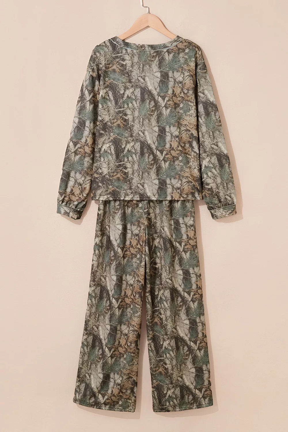 Abstract Print Long Sleeve Pant Set in multicolor, hanger front view