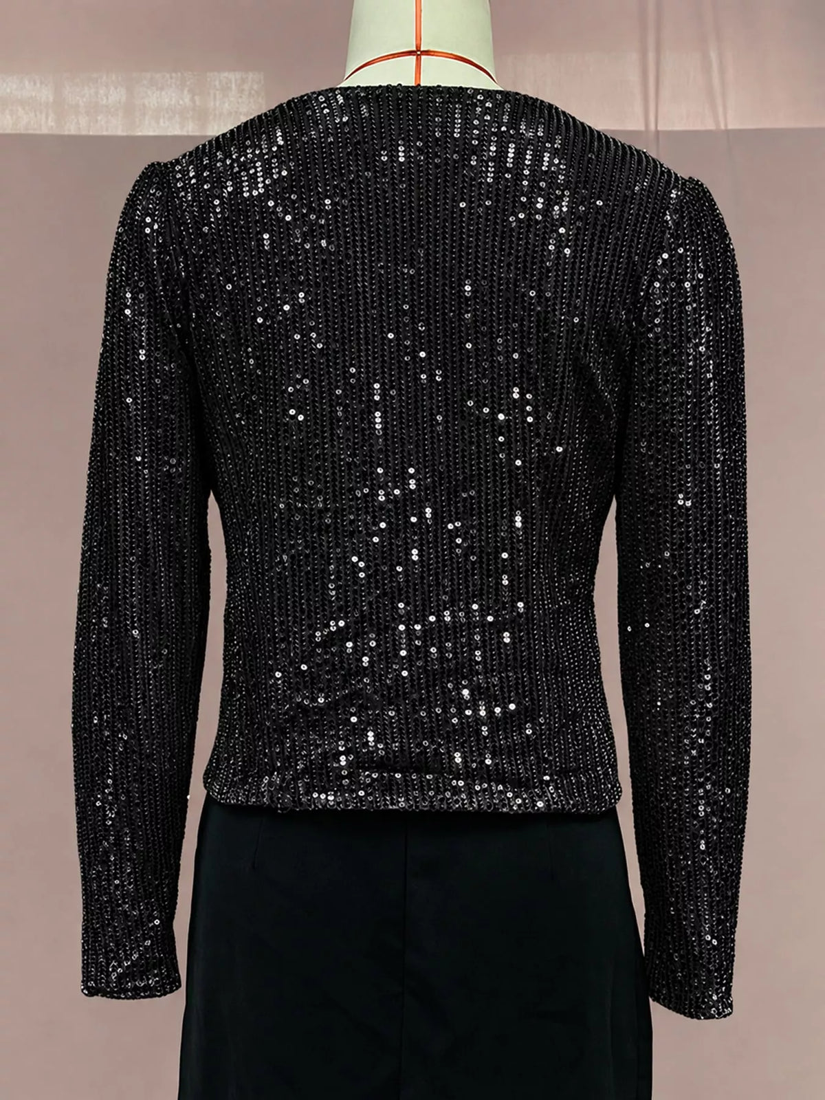 Sequin Long Sleeve Jacket — back view