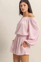 Trendsi HYFVE Off Shoulder Top and Shorts Set -
