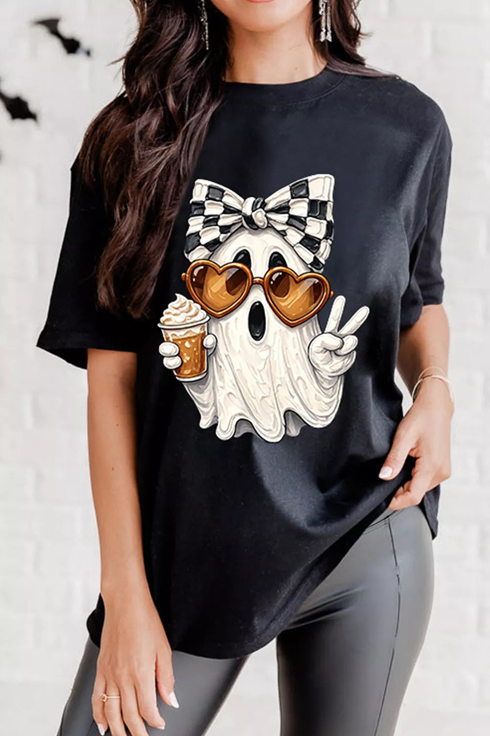 Trendsi Full Size Halloween Ghost Graphic Short Sleeve T-Shirt Plus Size -