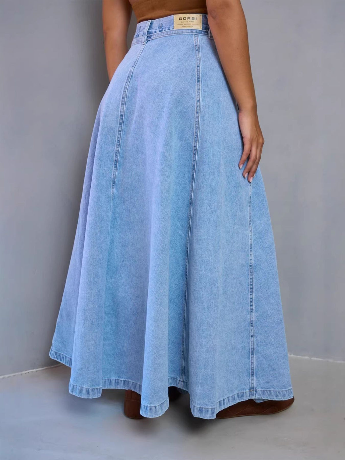 Trendsi High-Waisted Denim Skirt -