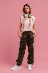 Trendsi BiBi Side Lines Camouflage Track Pants -
