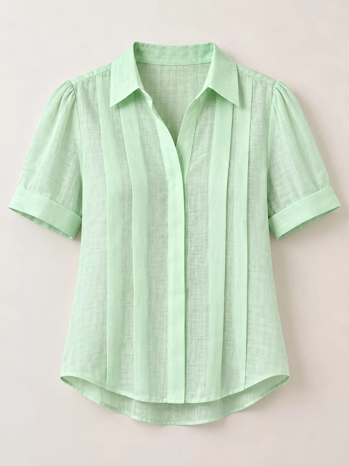 Light Green button up short sleeve shirt