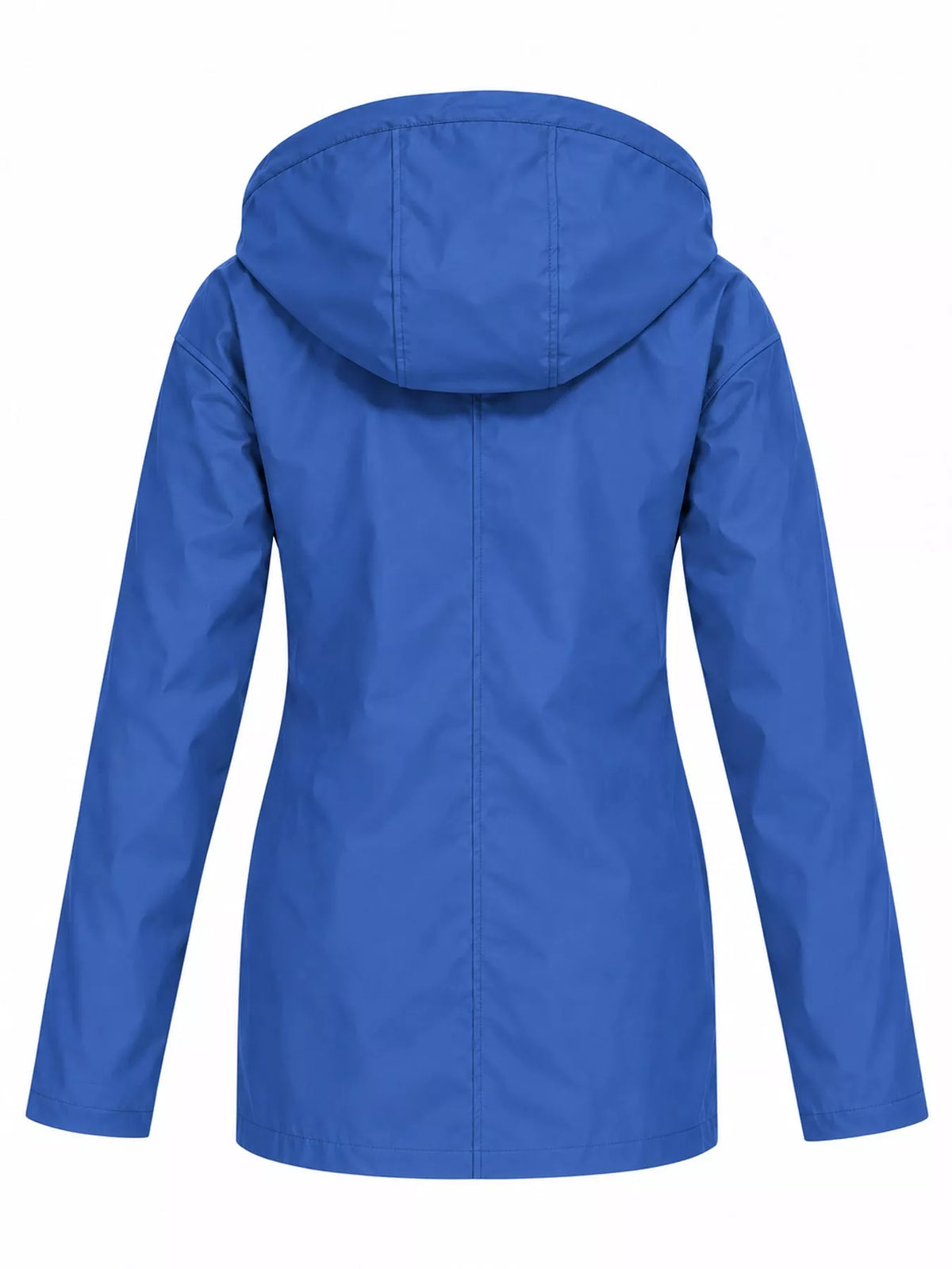 Royal Blue drawstring hooded jacket, back view