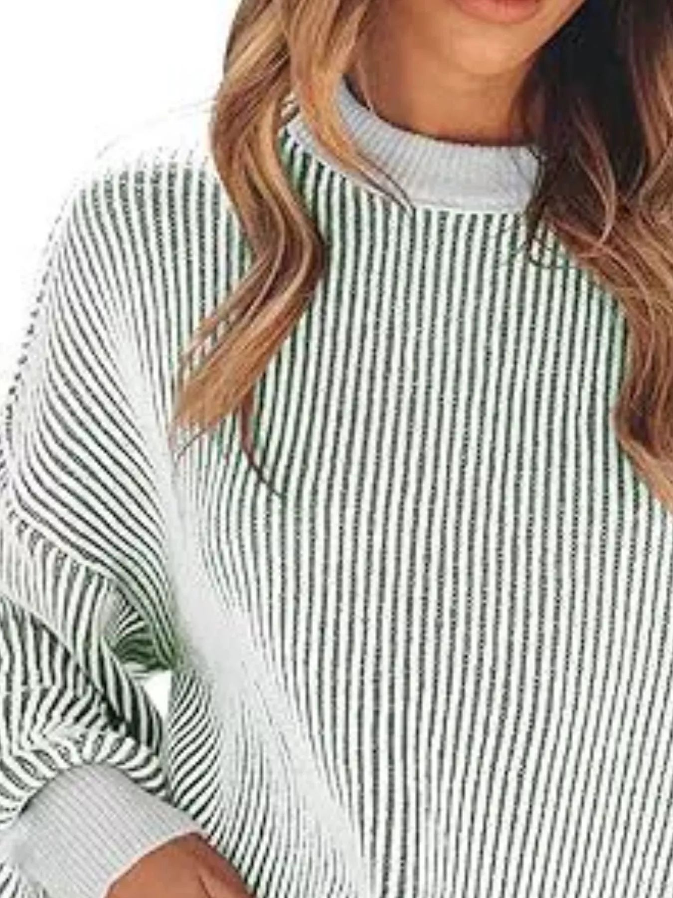 Trendsi Stripe Dropped Shoulder Sweater -