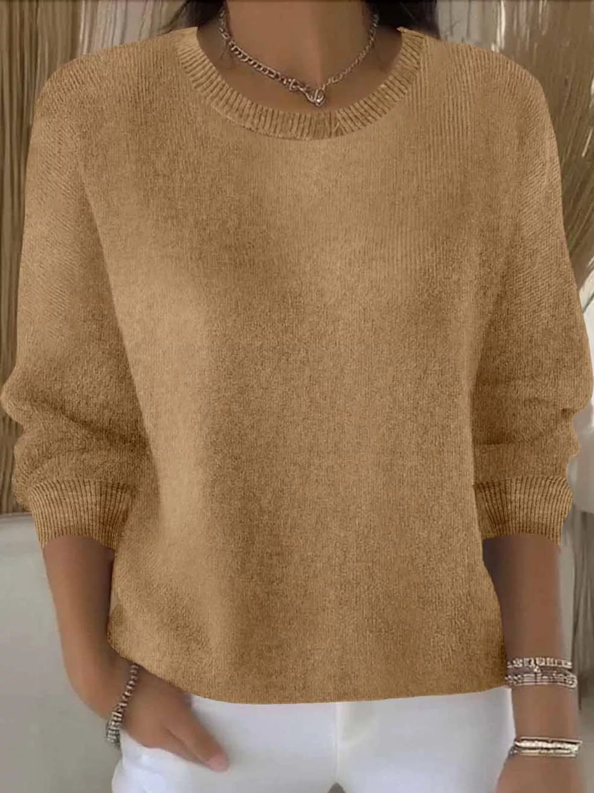 Khaki crew neck sweater