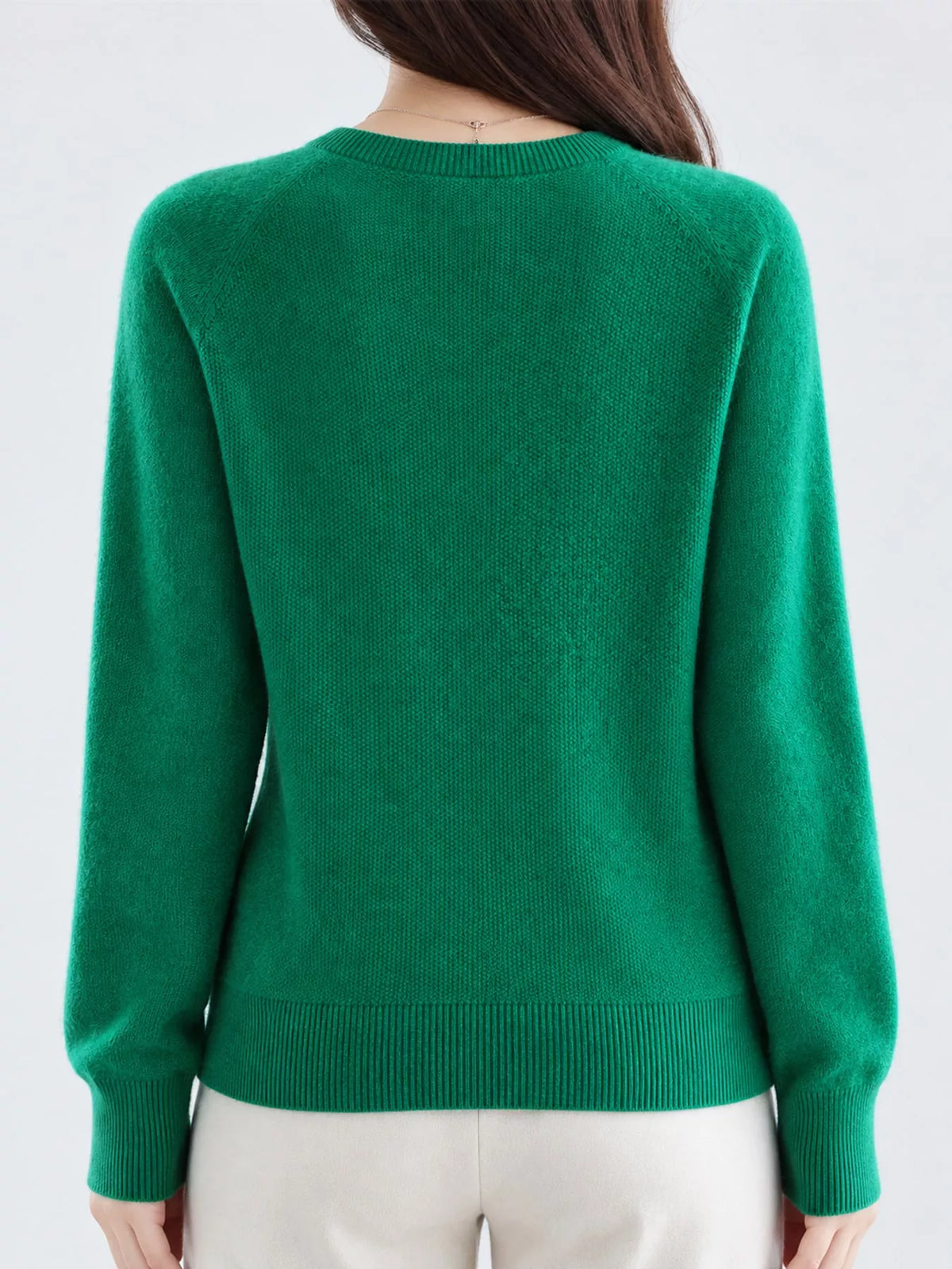 Ribbed cardigan, green back