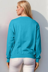 Trendsi Double Take Full Size Nutcracker Sequin Long Sleeve Sweater -