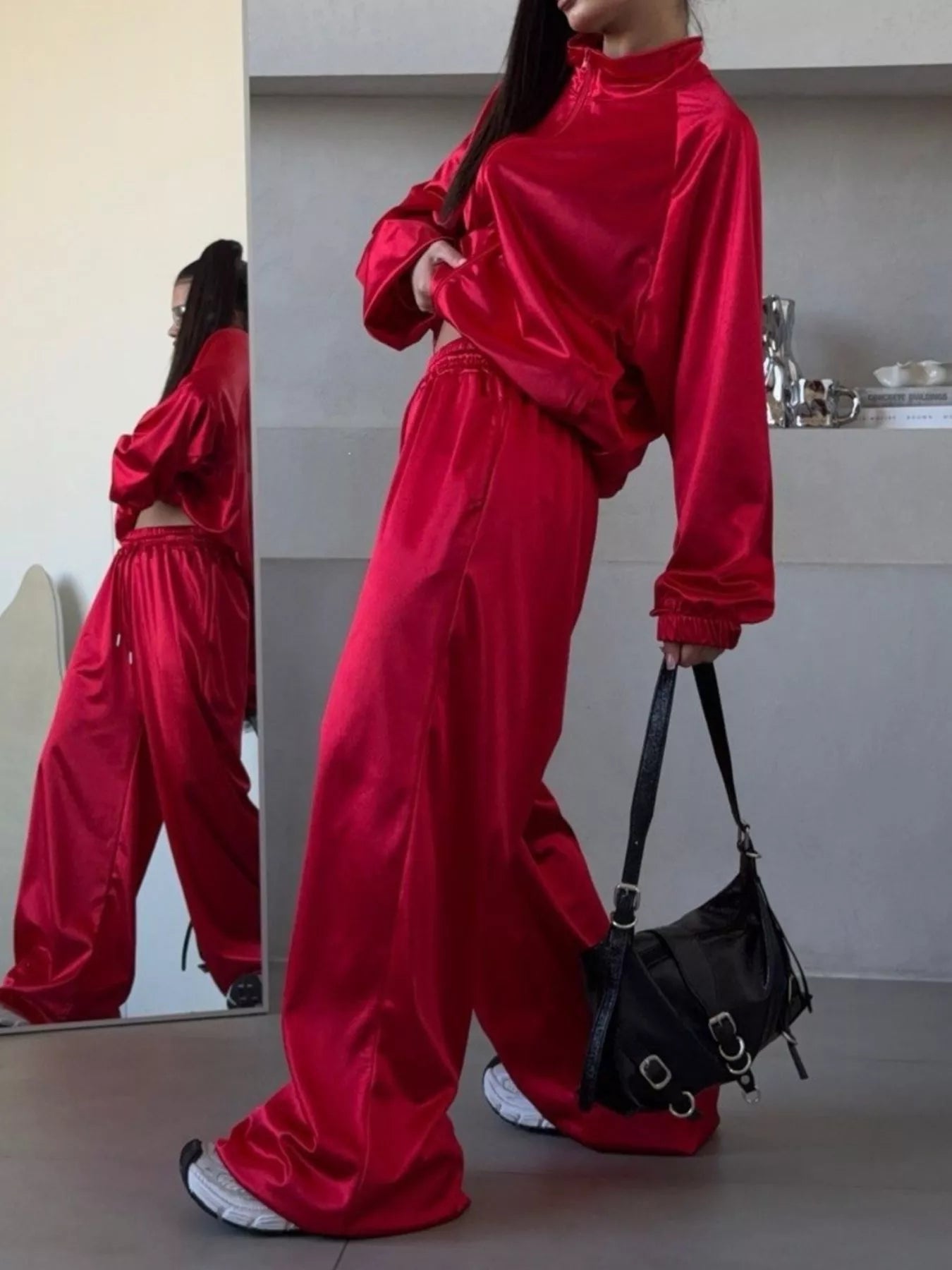 Trendsi Zip Up Raglan Sleeve Jacket and Pants Set -