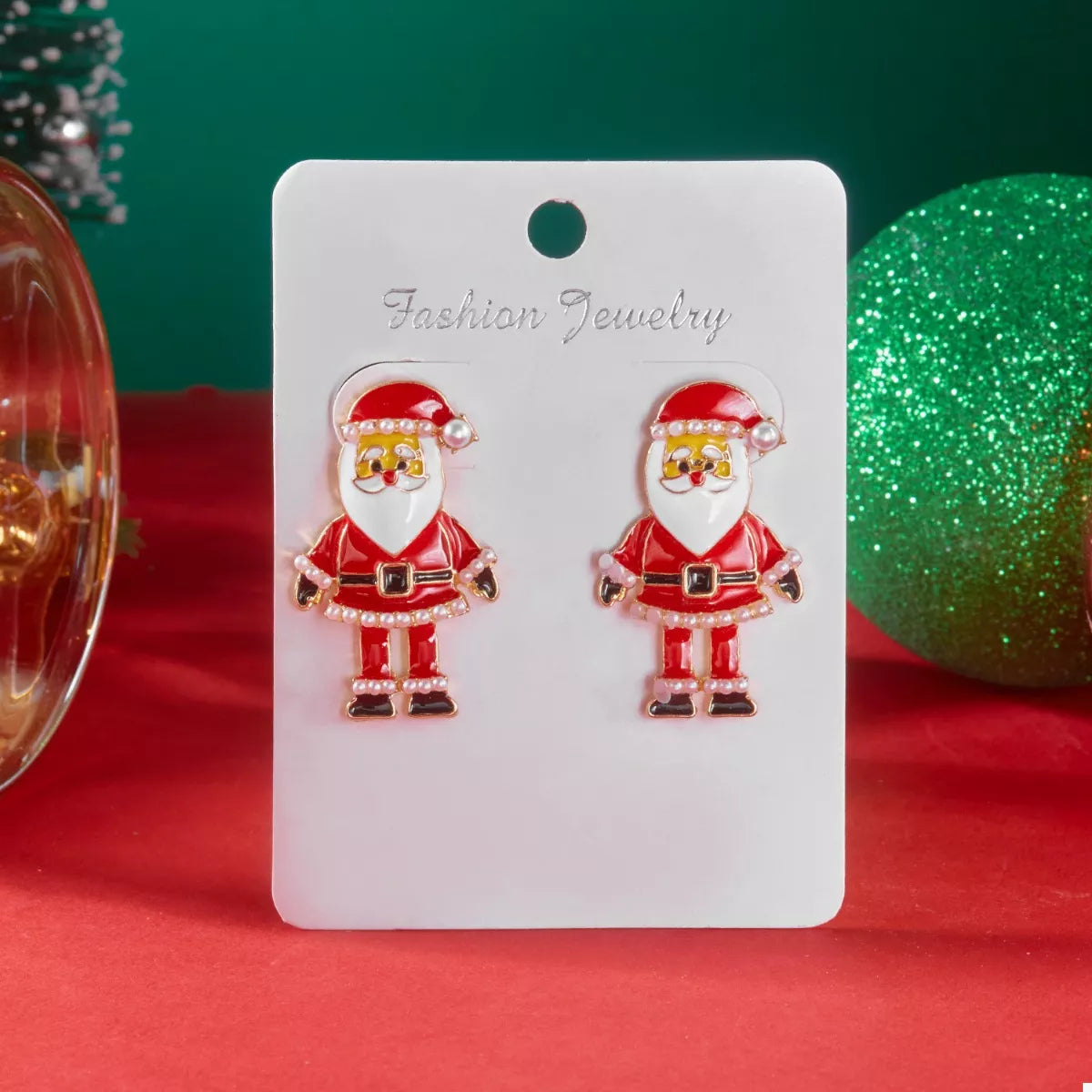 Trendsi Christmas Santa Claus Stud Earrings -