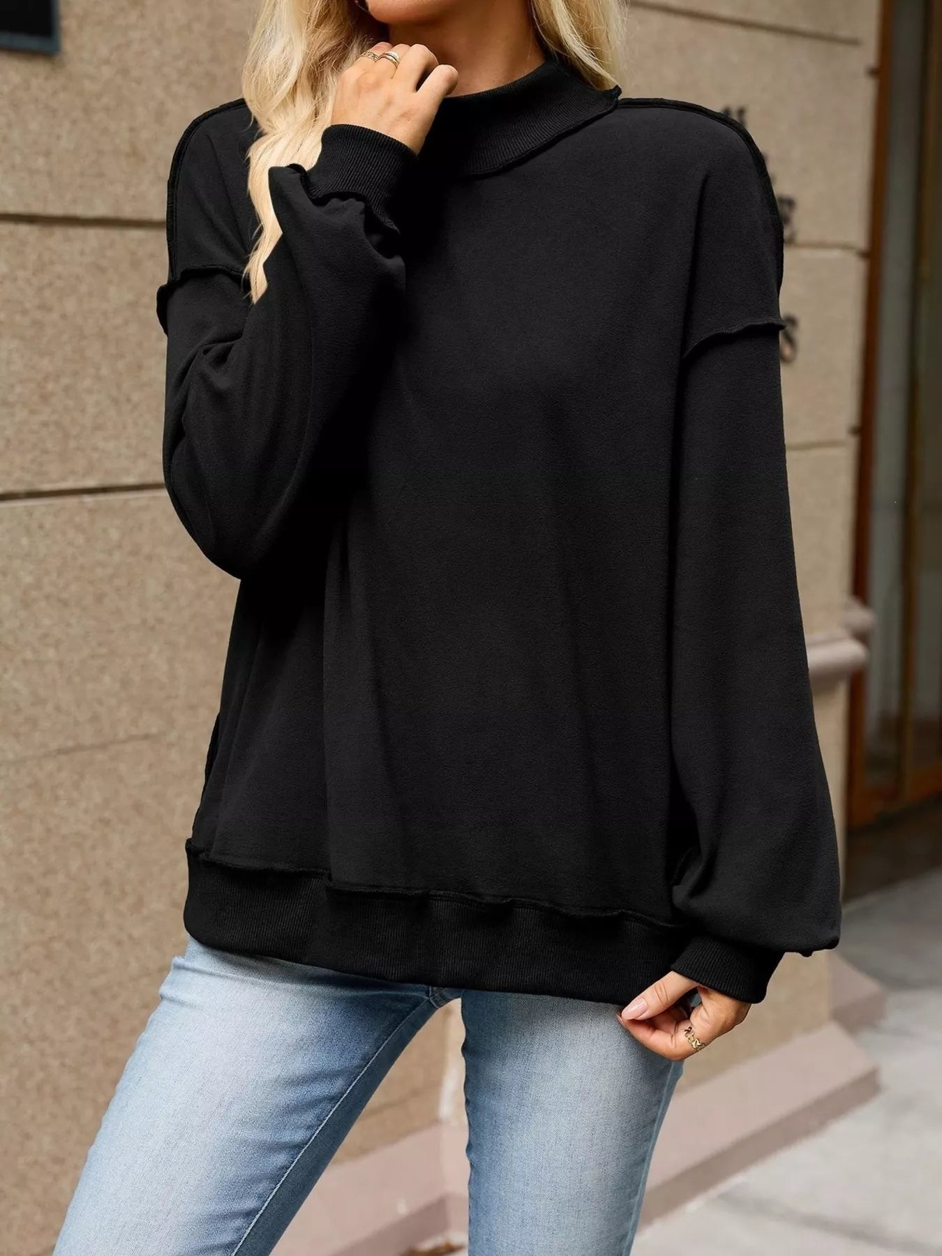 Trendsi Loose Fit Crew Neck Sweatshirt -