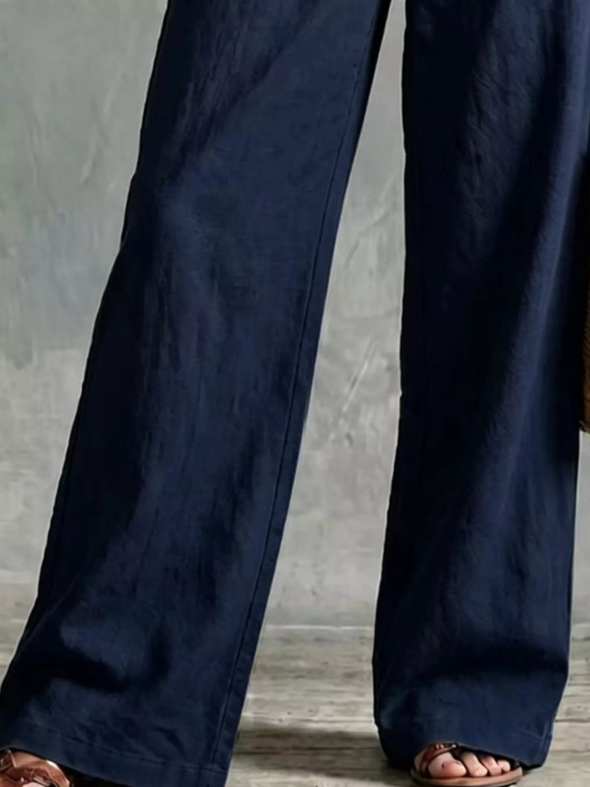 High-Waisted Wide-Leg Utility Pants, hem detail