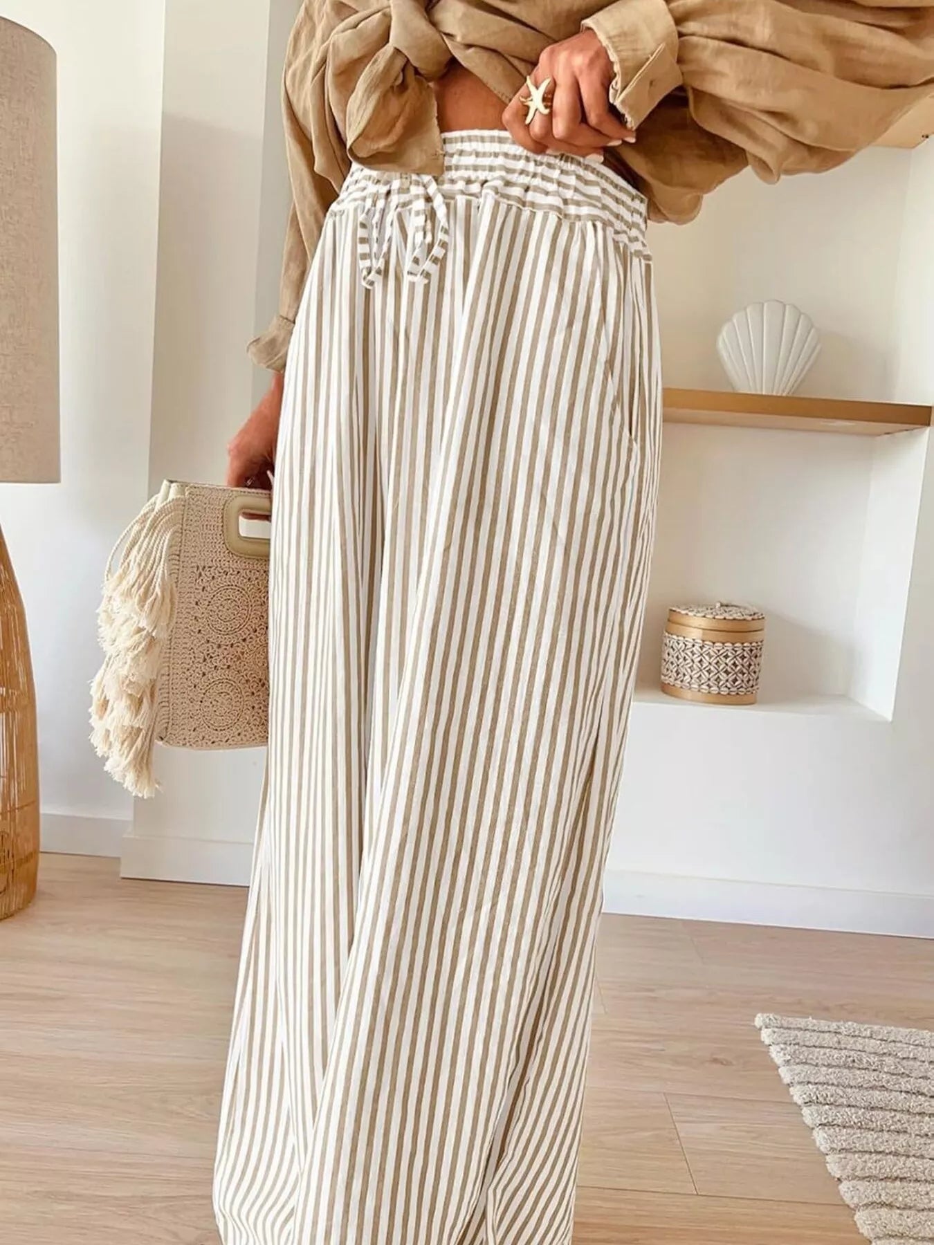 Trendsi Striped Wide-Leg Pants -
