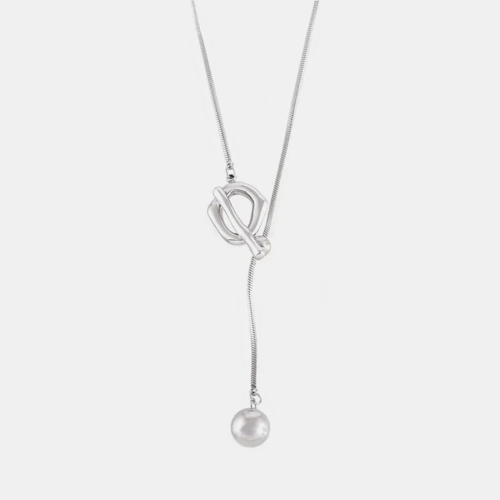Trendsi Stainless Steel Bead Necklace -