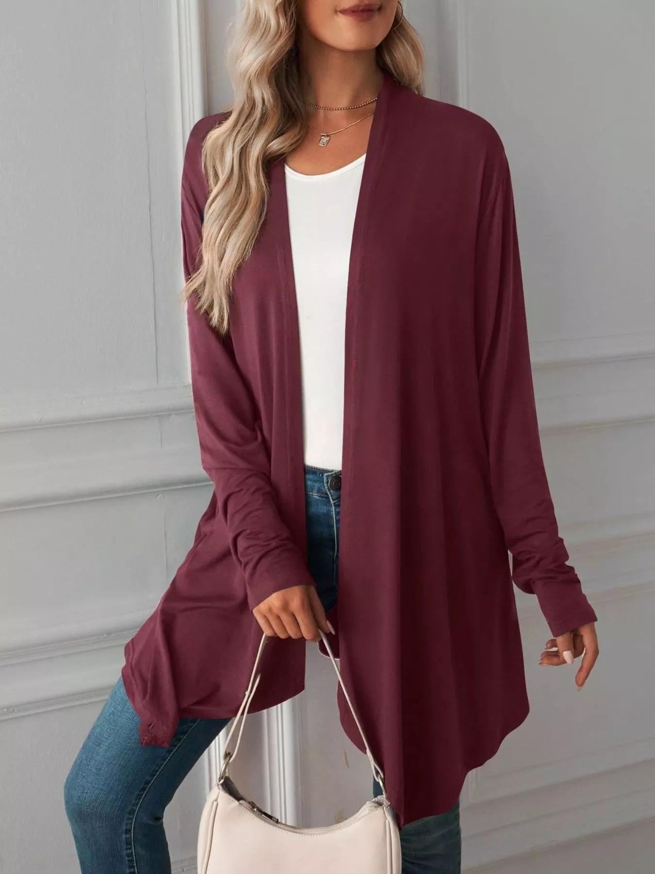 Trendsi Lightweight Open Front Cardigan -