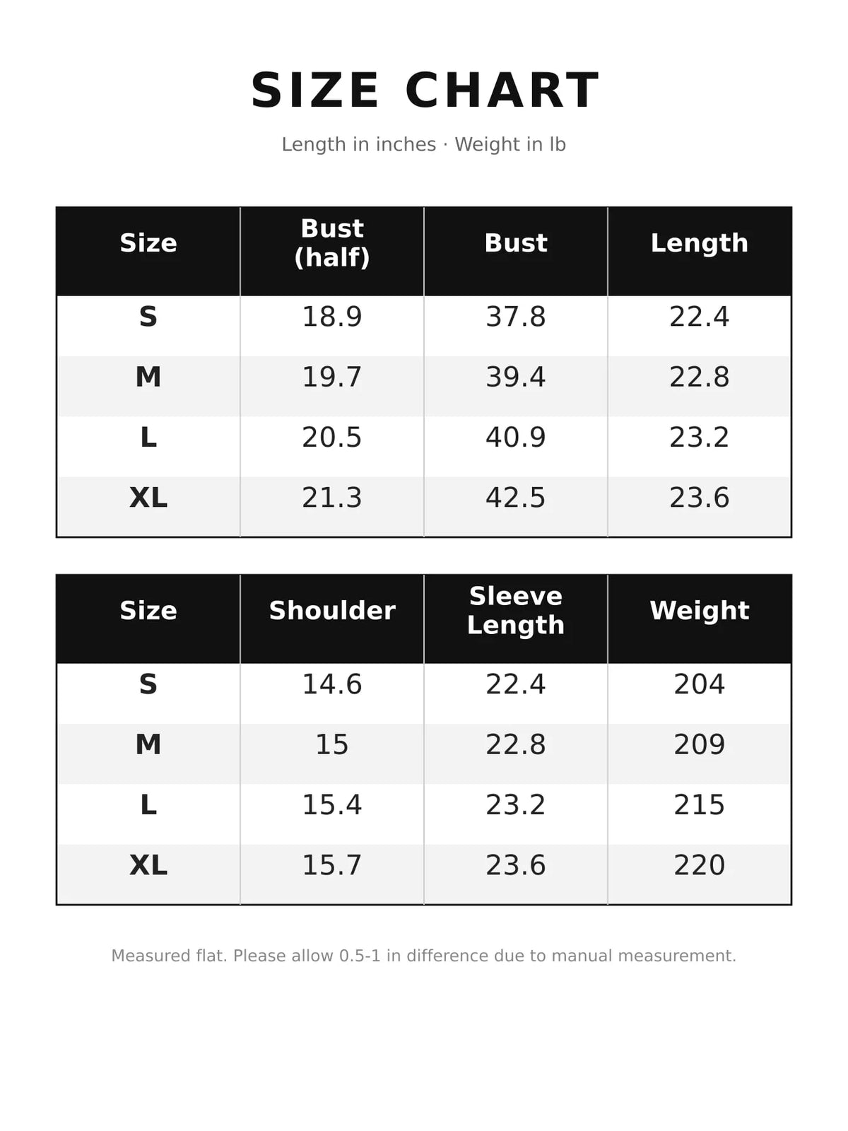 Size chart for lace-trimmed ruffle tie-neck blouse