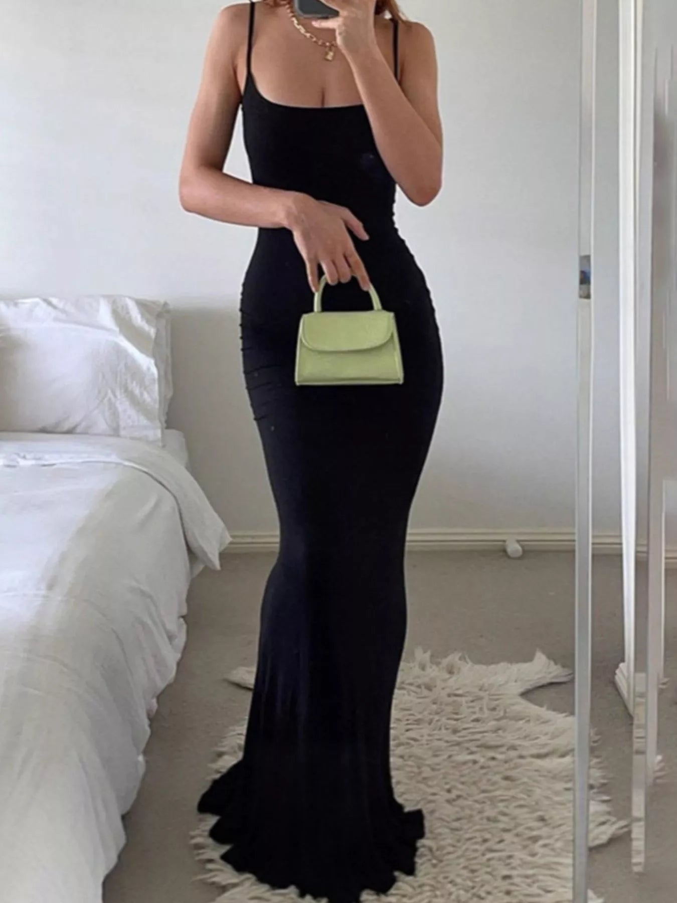 Trendsi Full Size Solid Color Spaghetti Strap Maxi Dress Plus Size -