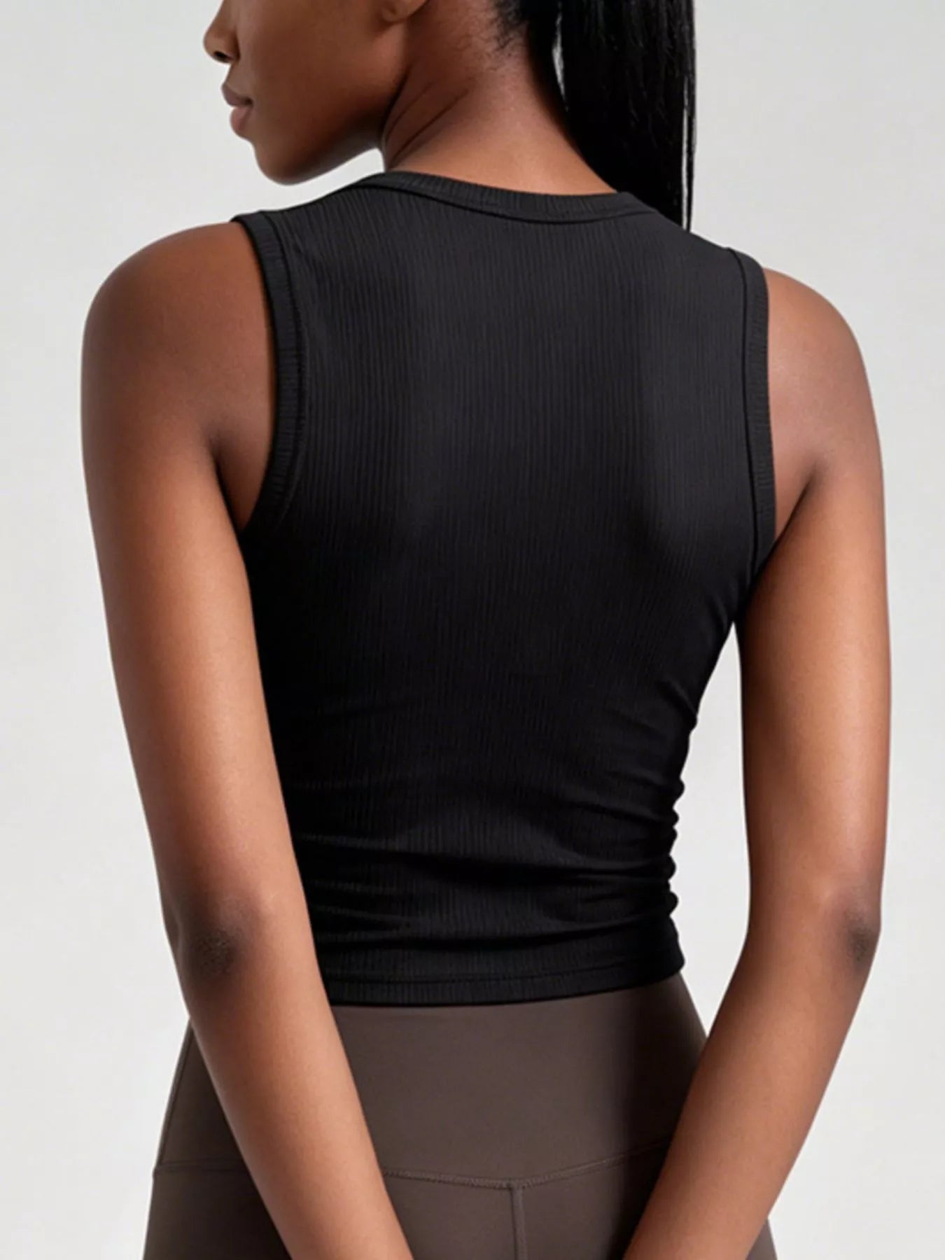 Trendsi Ribbed Ruched Active Tank -