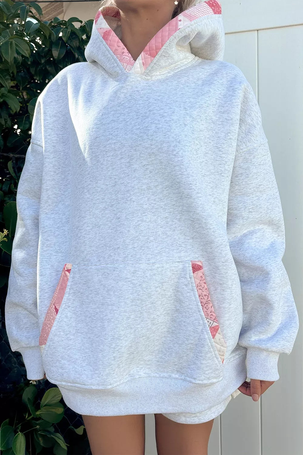 Trendsi Contrast Patchwork Oversized Hoodie -