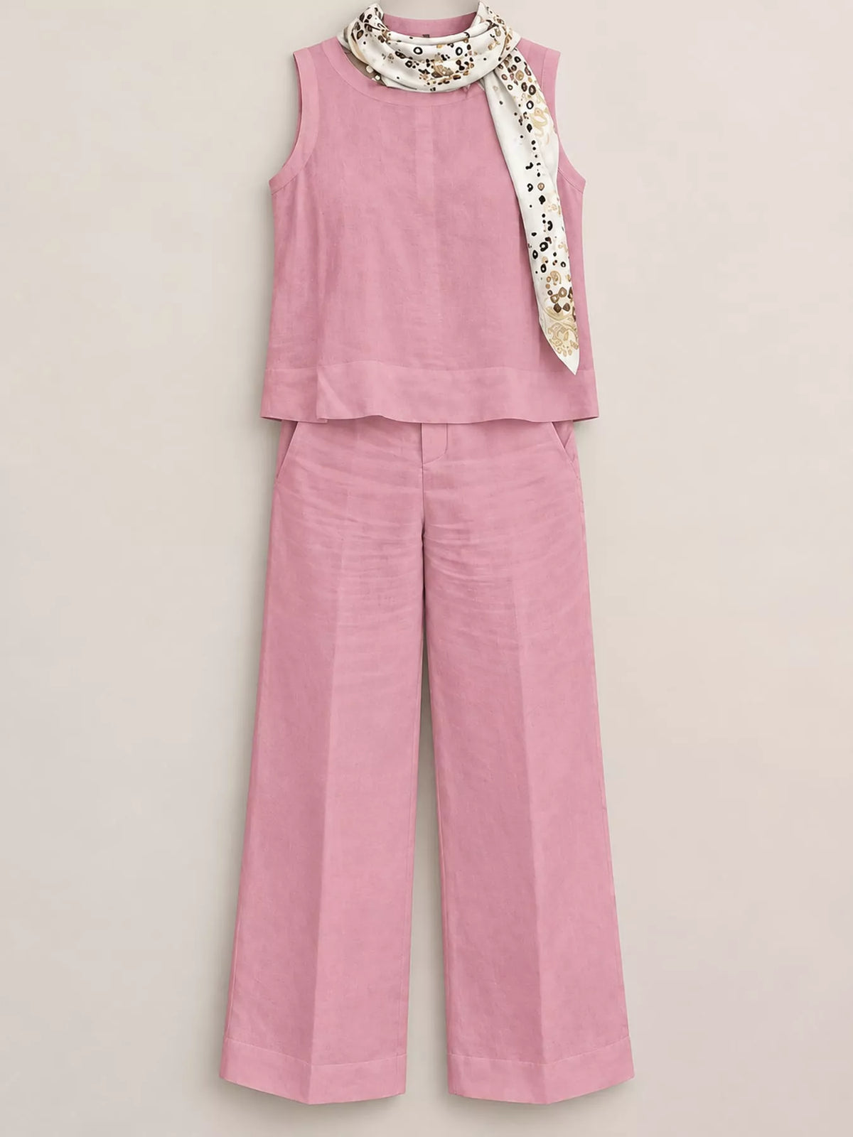 Sleeveless Top and Wide-Leg Pants Set — garment front