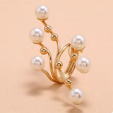 Trendsi Alloy Pearl Bypass Ring -