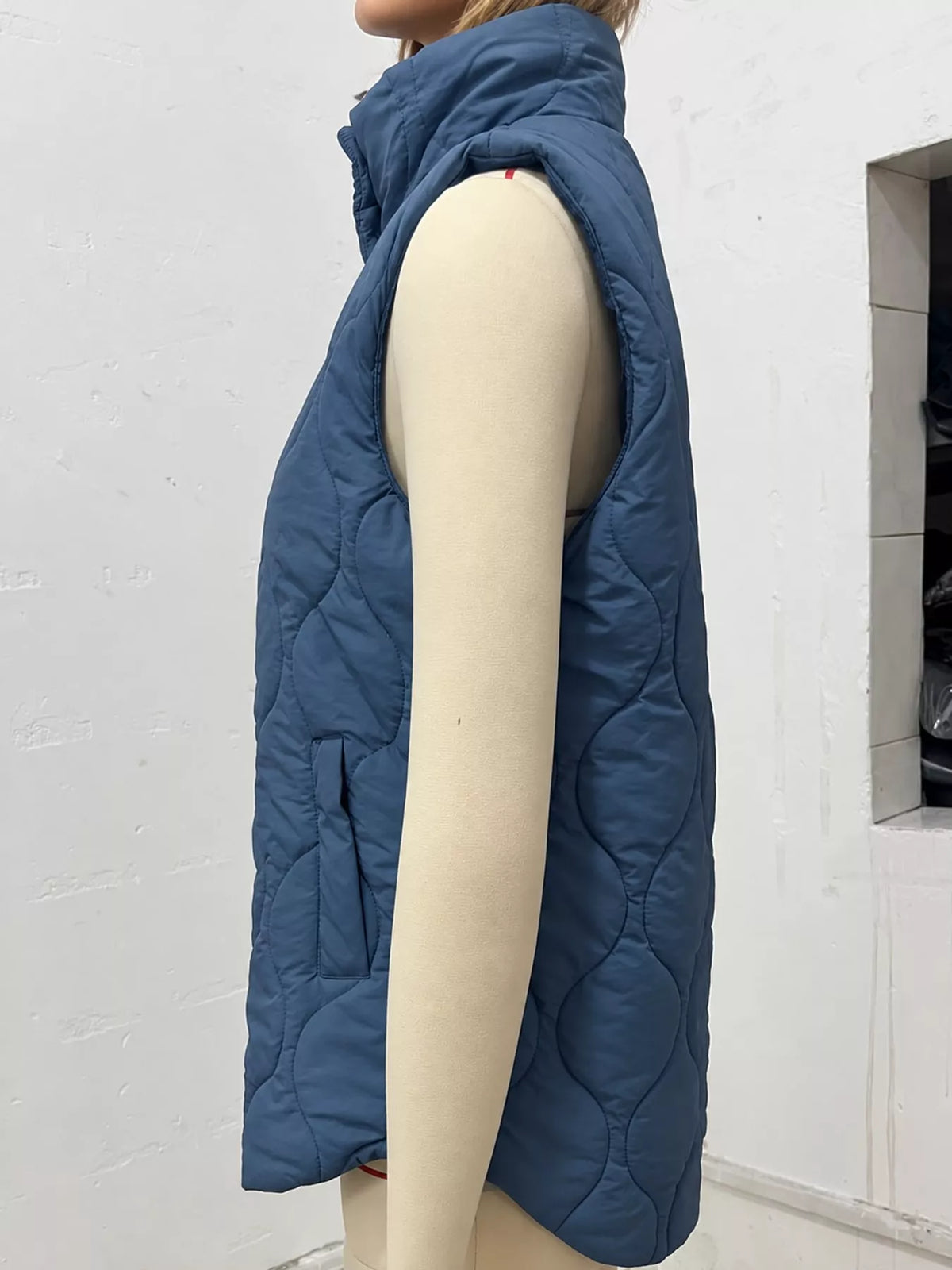 Quilted Snap-Front Vest — side view