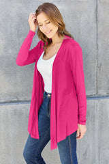 Trendsi Basic Bae Full Size Open Front Long Sleeve Cardigan - Shirts
