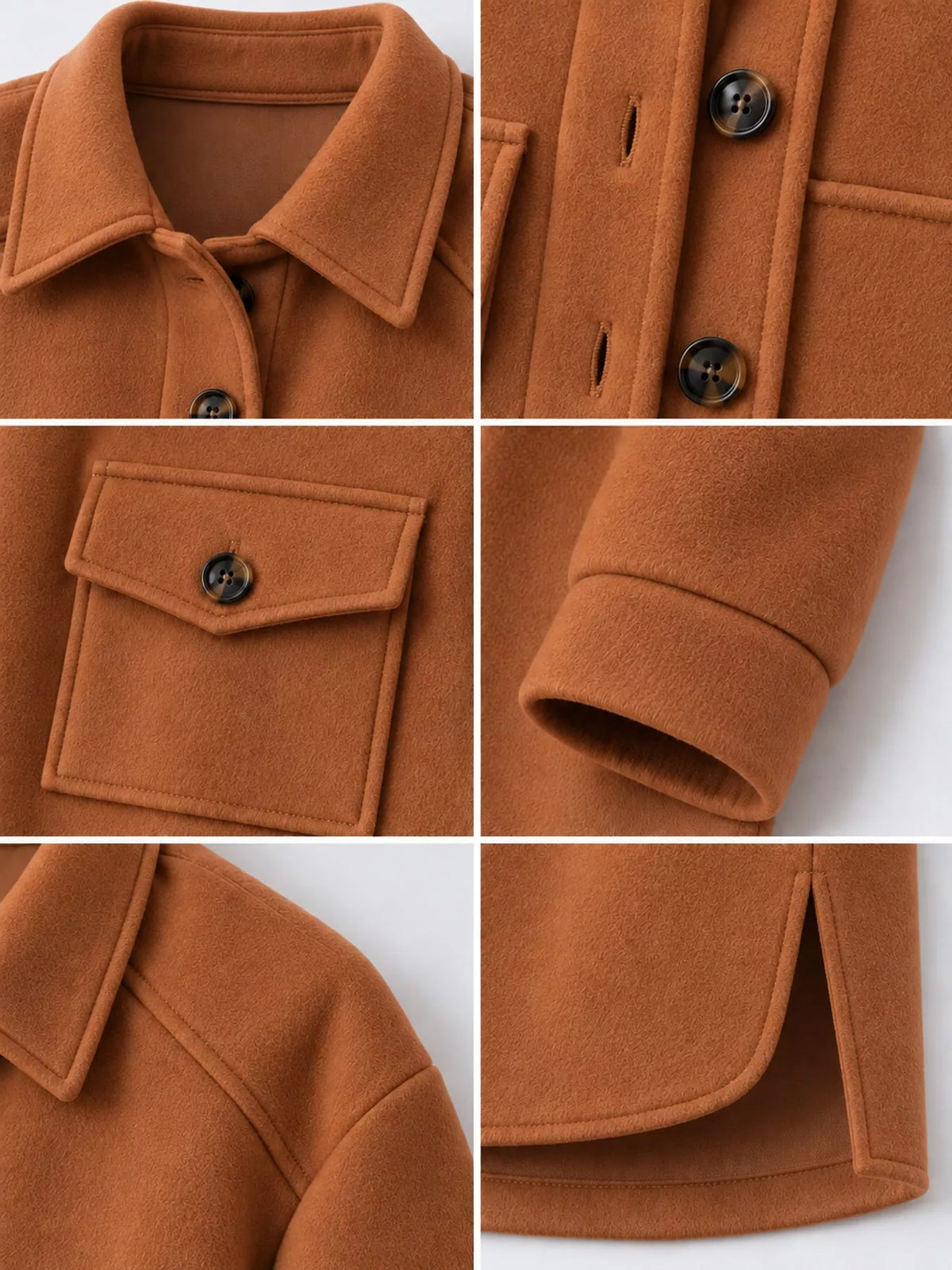 Belted Button-Down Shirt Jacket — garment construction details