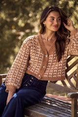 Trendsi SO ME Soft Chenille Yarn Textur Button Sweater Cardigan -