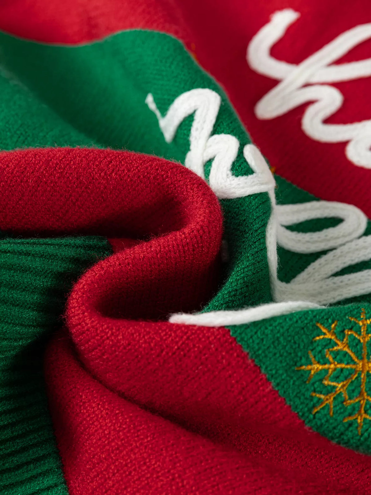 Striped Holly Jolly Sequin Sweater — construction details