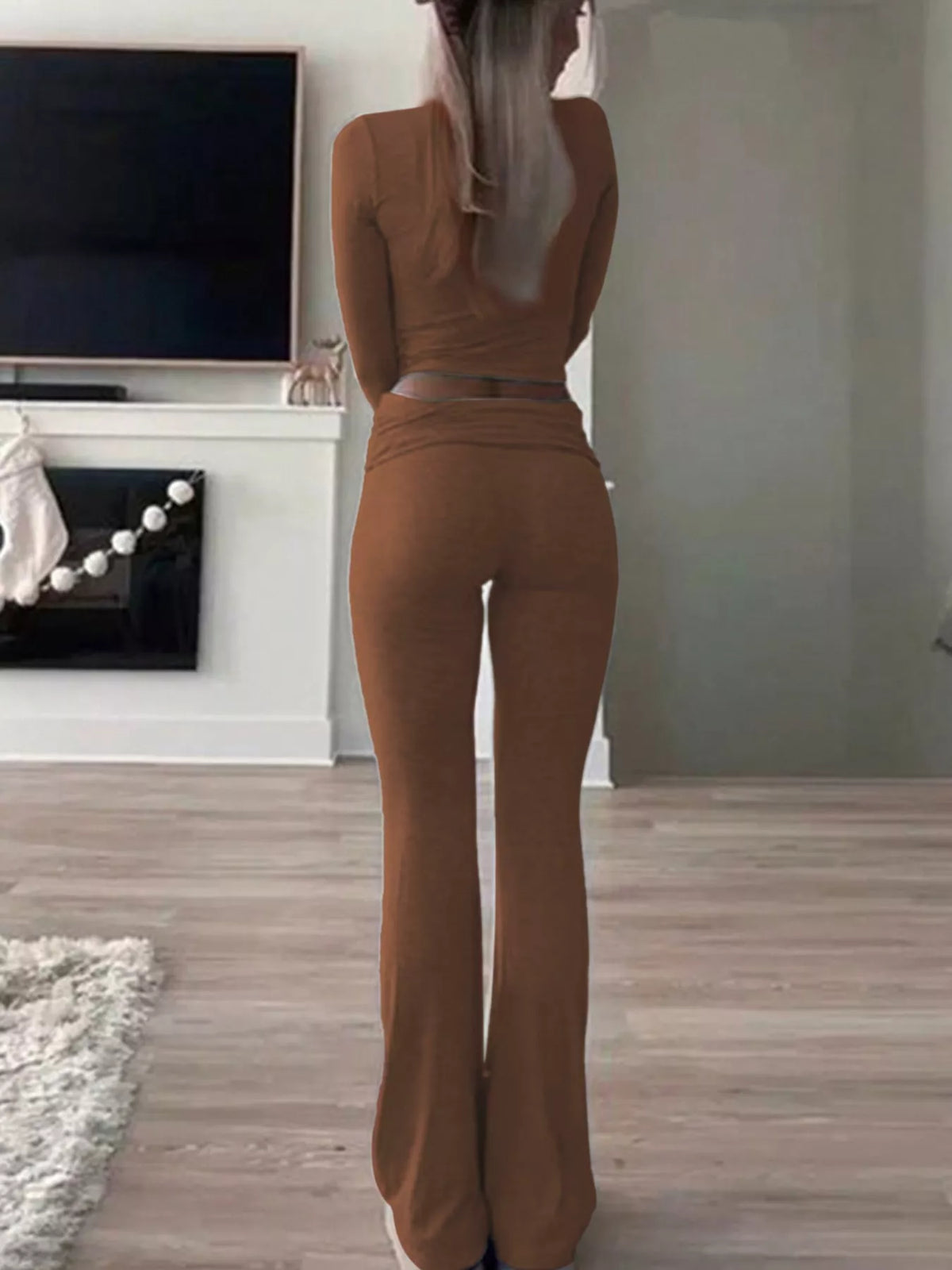 Top and pants set, back view