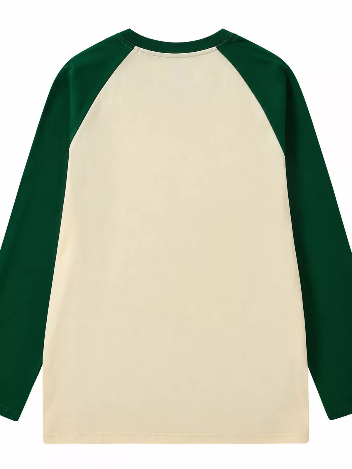 Apricot And Green contrast raglan long sleeve t-shirt