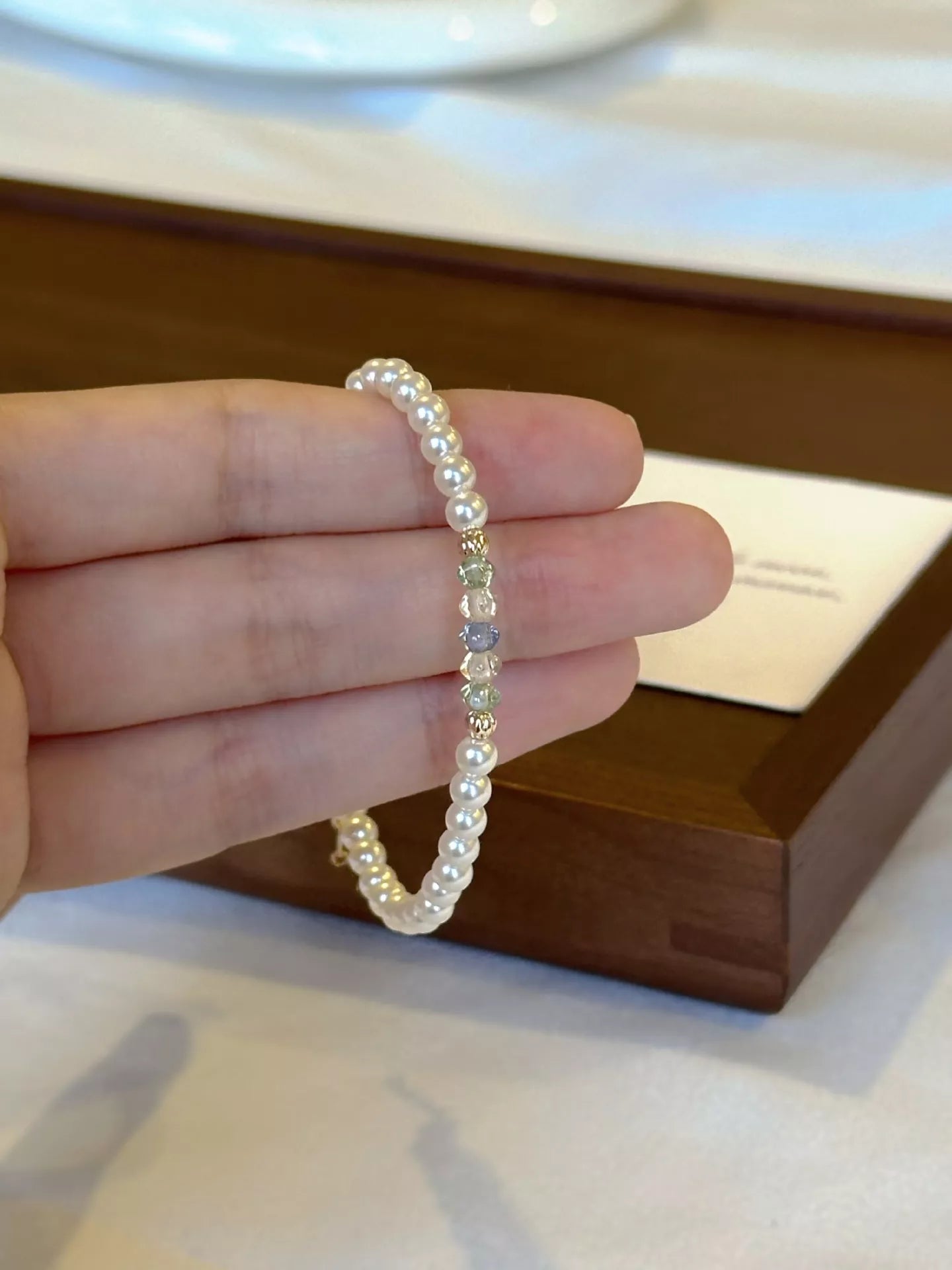 Trendsi 18K Gold-Plated Pearl Bracelet -