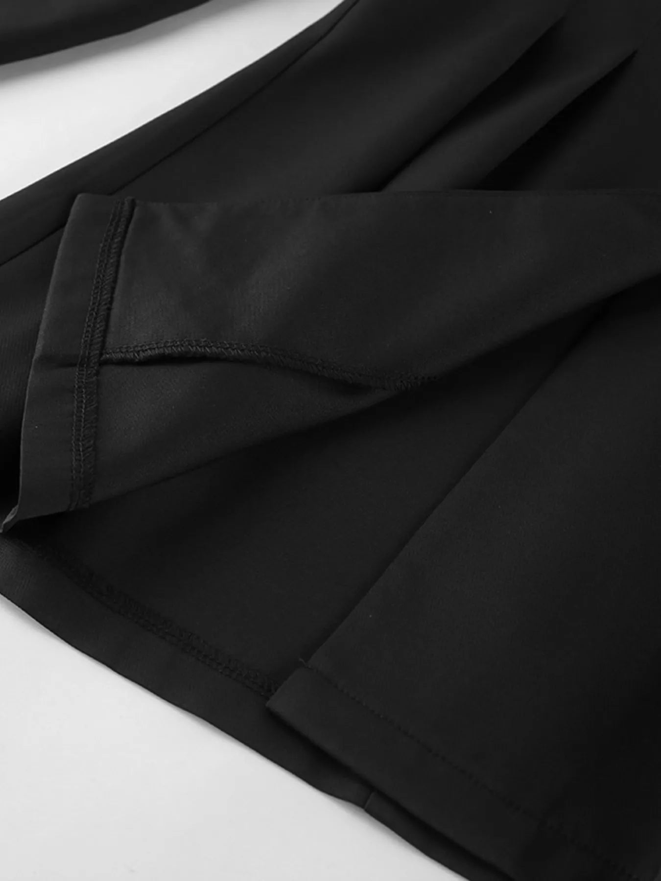 Trendsi Chic Button Down Pleated Blazer and Wide-Leg Pants Suit Set - Outerwear