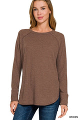 Trendsi Zenana Baby Waffle Long Sleeve Top -