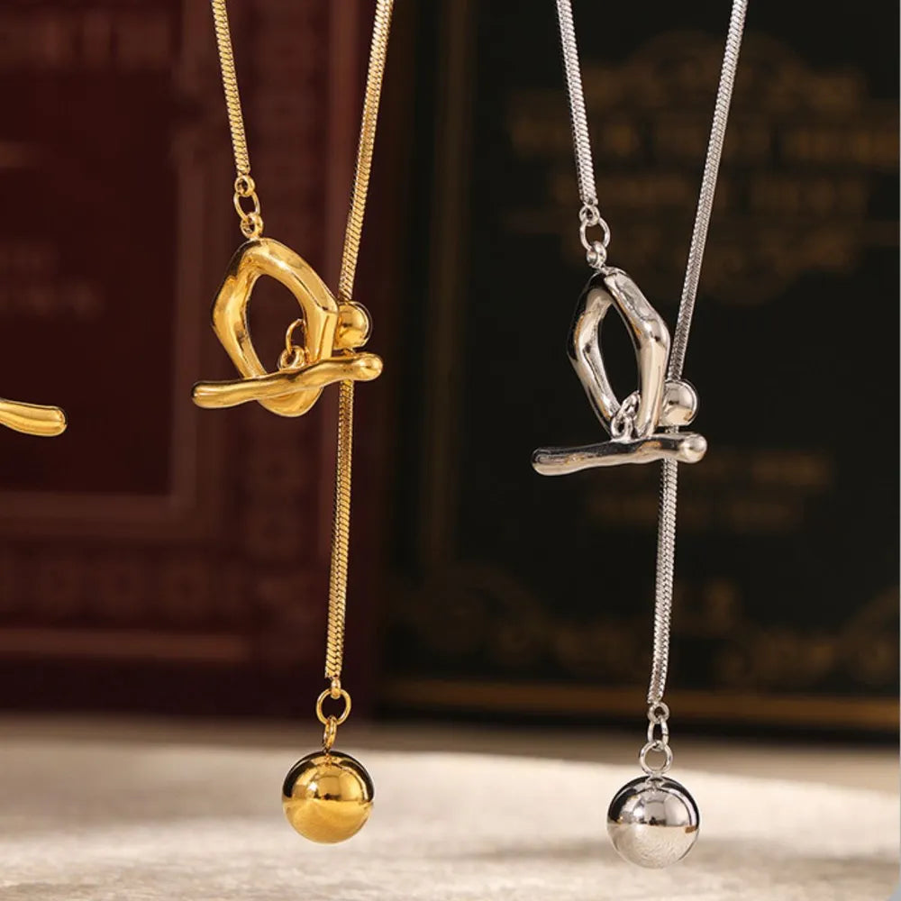 Trendsi Stainless Steel Bead Necklace -