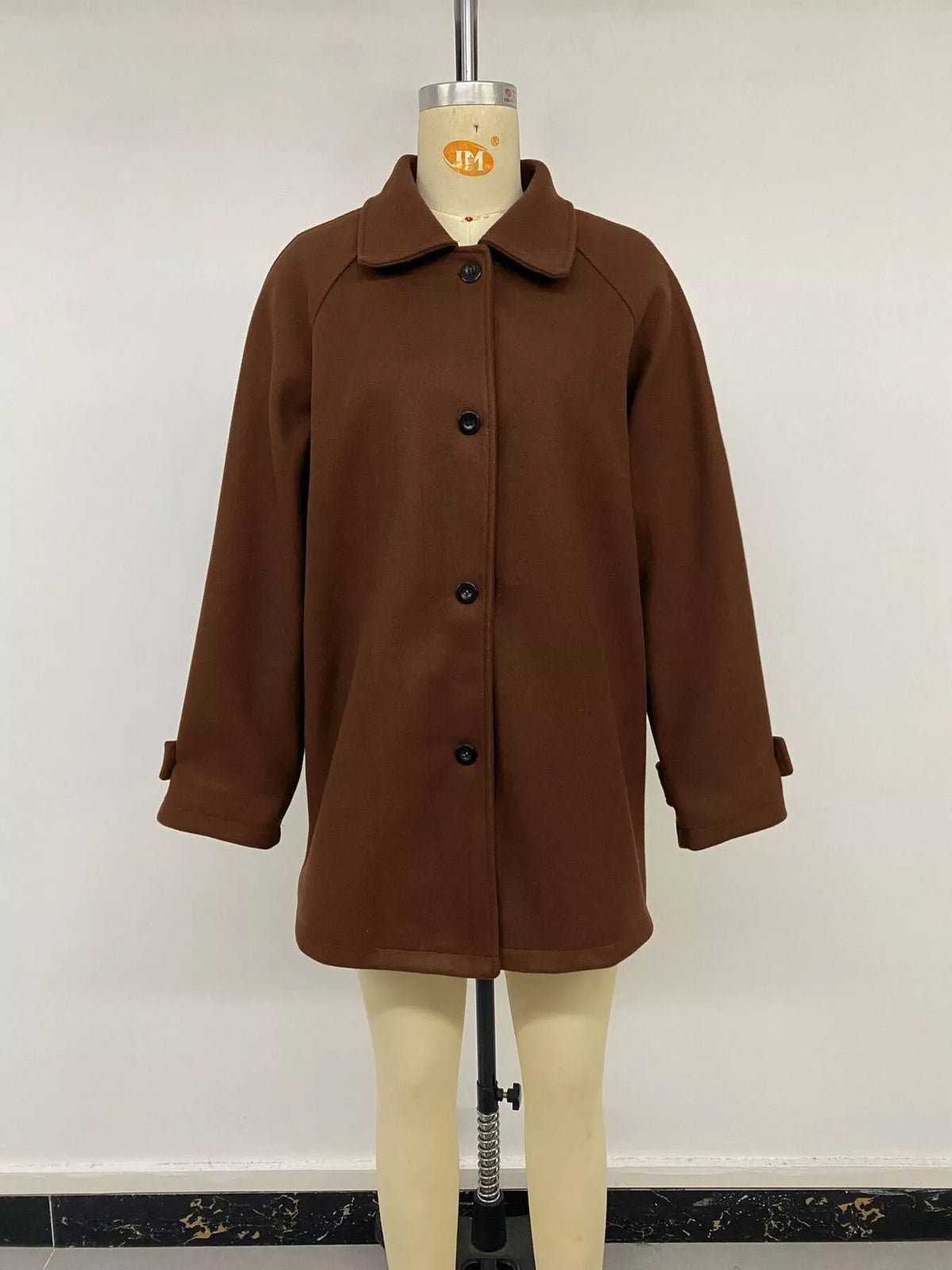 Trendsi Single-Breasted Raglan Sleeve Outerwear -