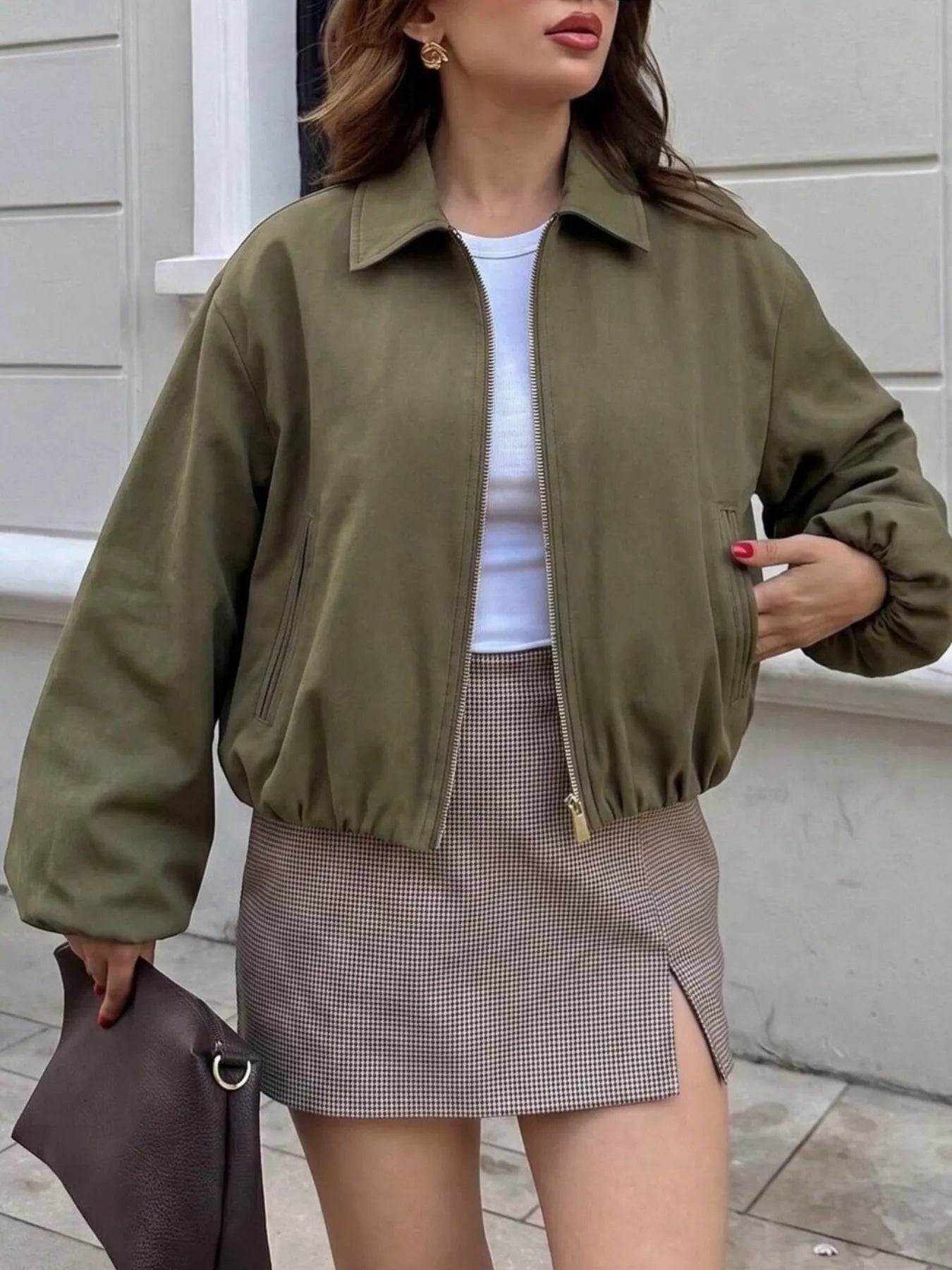 Trendsi Zip Up Cropped Jacket -