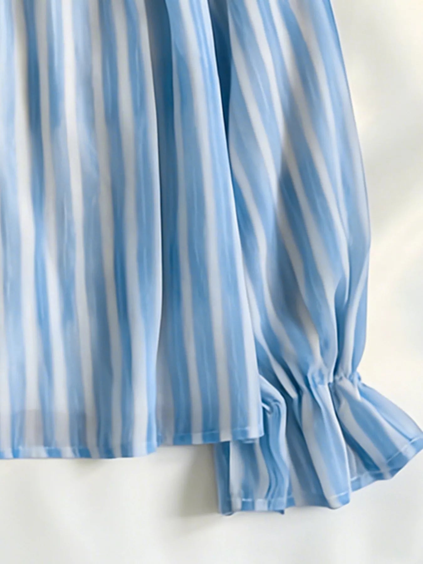 Trendsi Striped Flounce Sleeve Blouse -