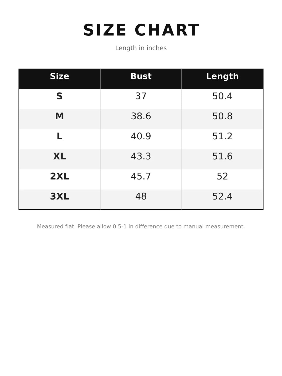 Size chart for satin cami dress and sheer cover up set
