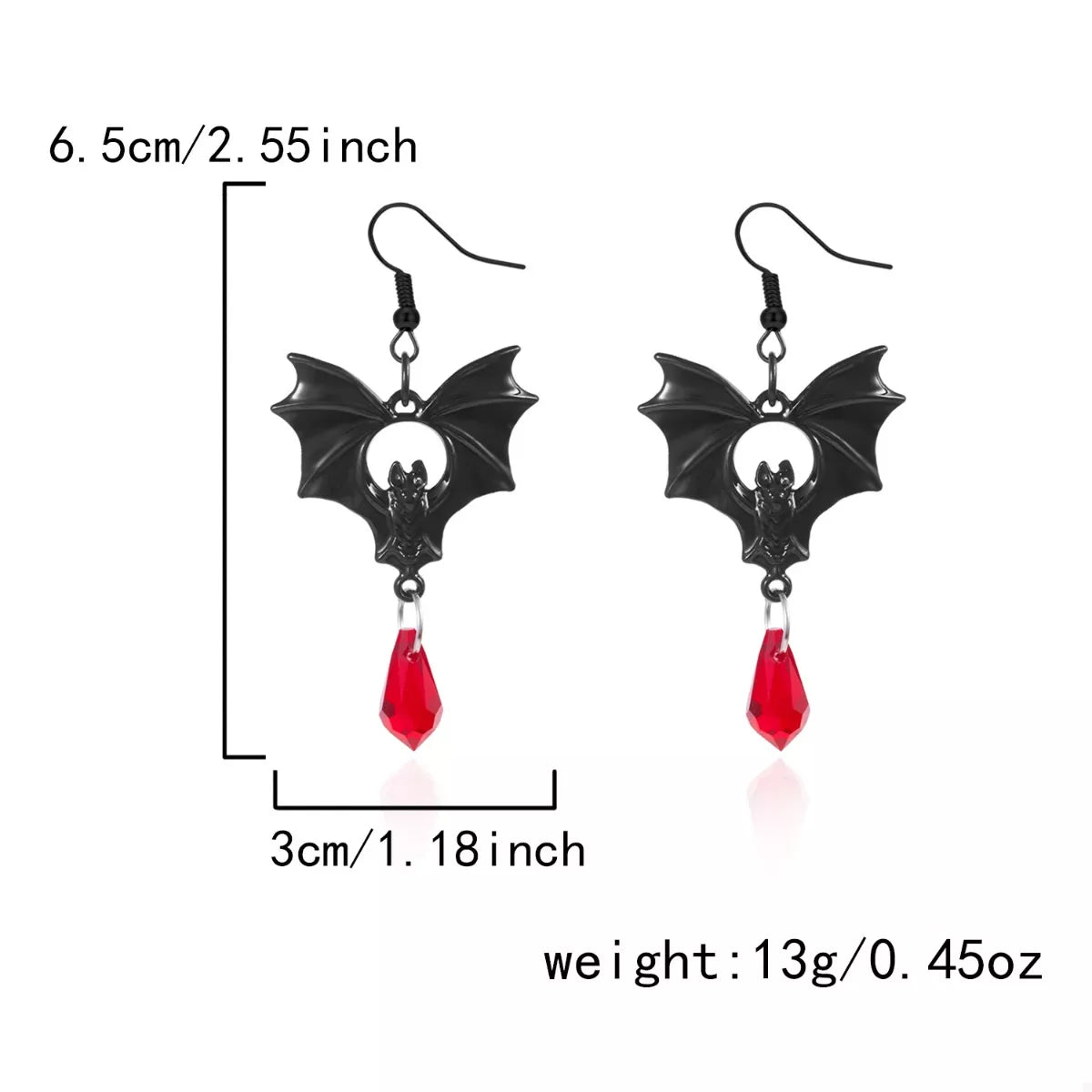 Trendsi Gothic Bat Drop Earrings -