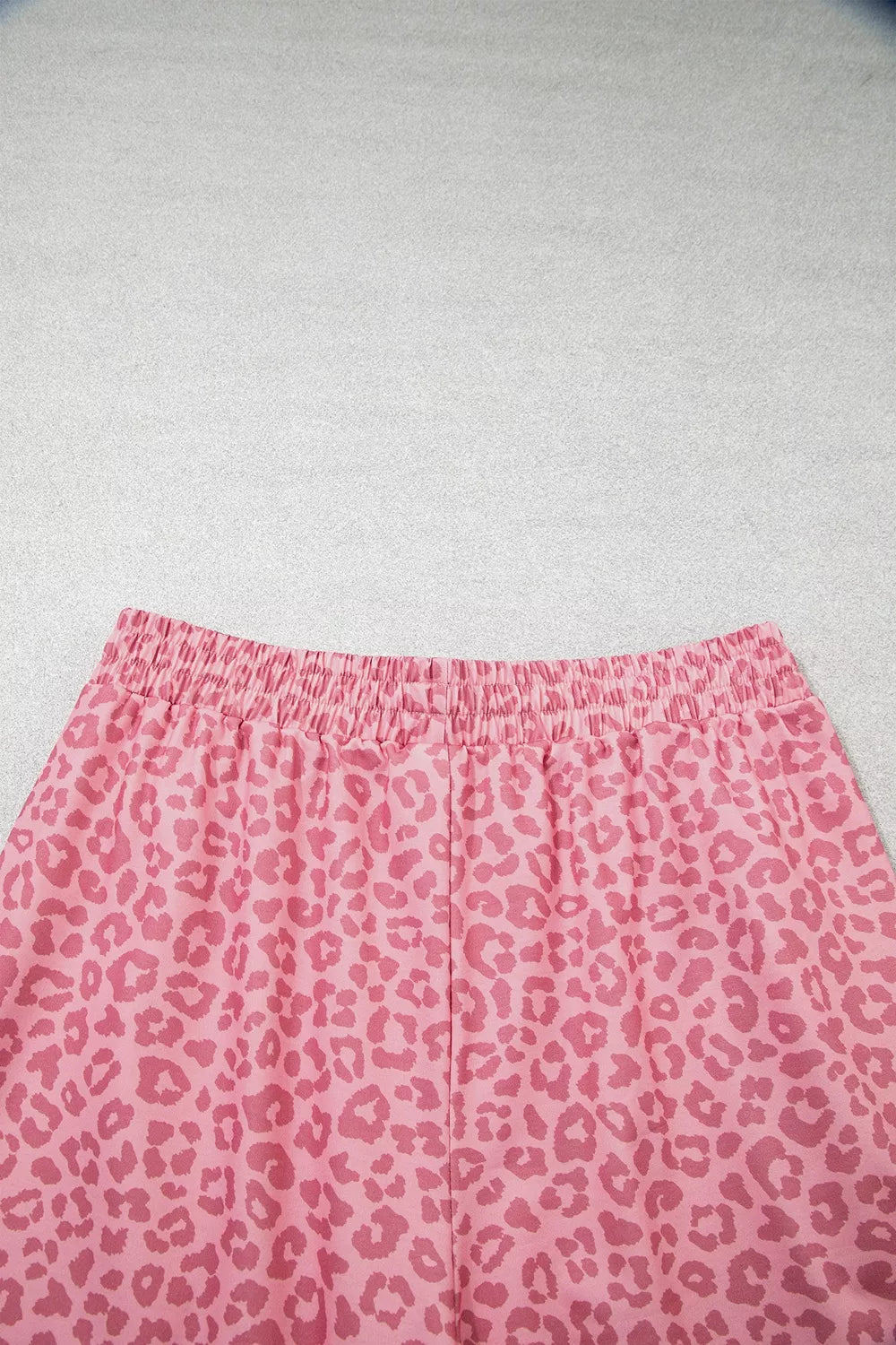 Trendsi Leopard Print Casual Two-Piece Set with Side Stripes -