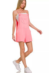 Trendsi Zenana Rayon Woven Romper With Tie Knot Strap -
