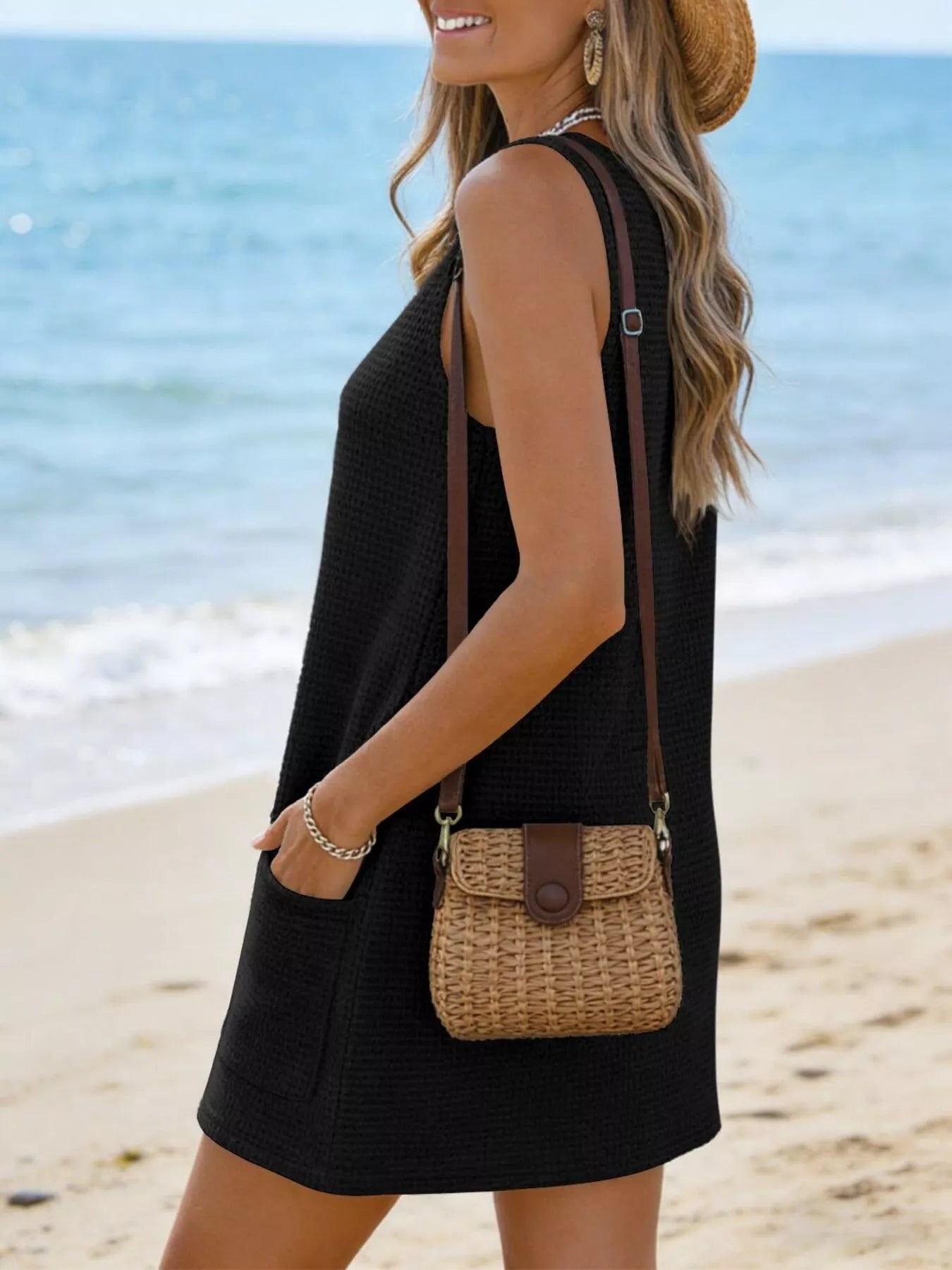 Trendsi V-Neck Sleeveless Dress with Pockets -
