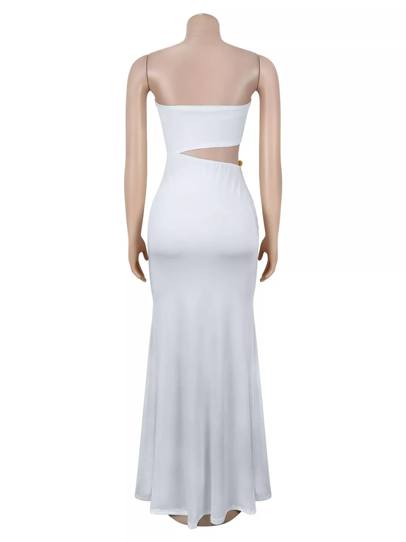 Trendsi Strapless Cut-out Maxi Dress with Ruched Detail -