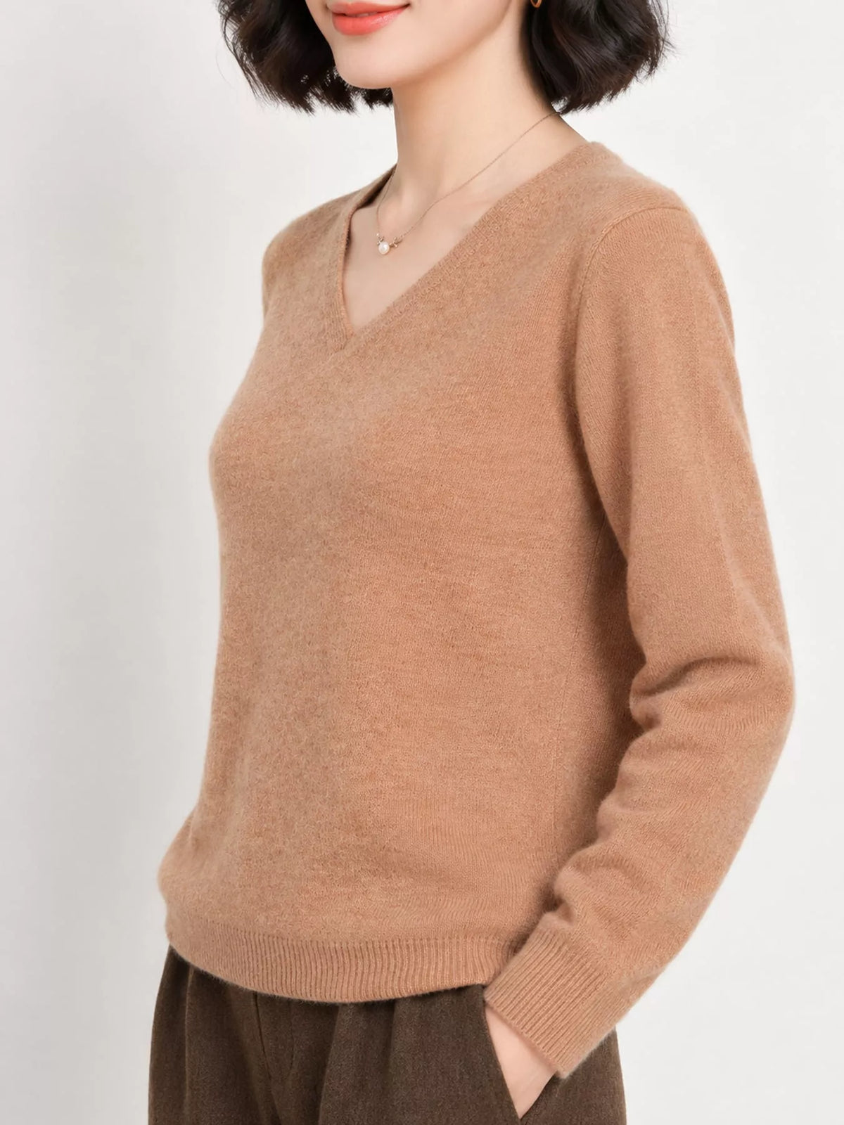 Golden Camel v-neck long sleeve knit top