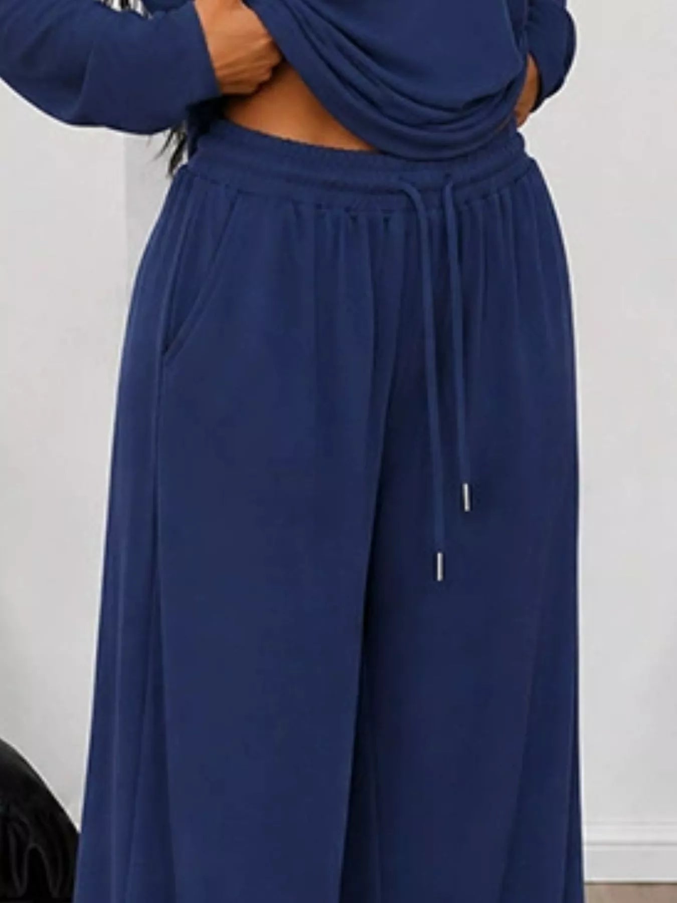 Trendsi Full Size One-Shoulder Top and Drawstring Pants Set Plus Size -