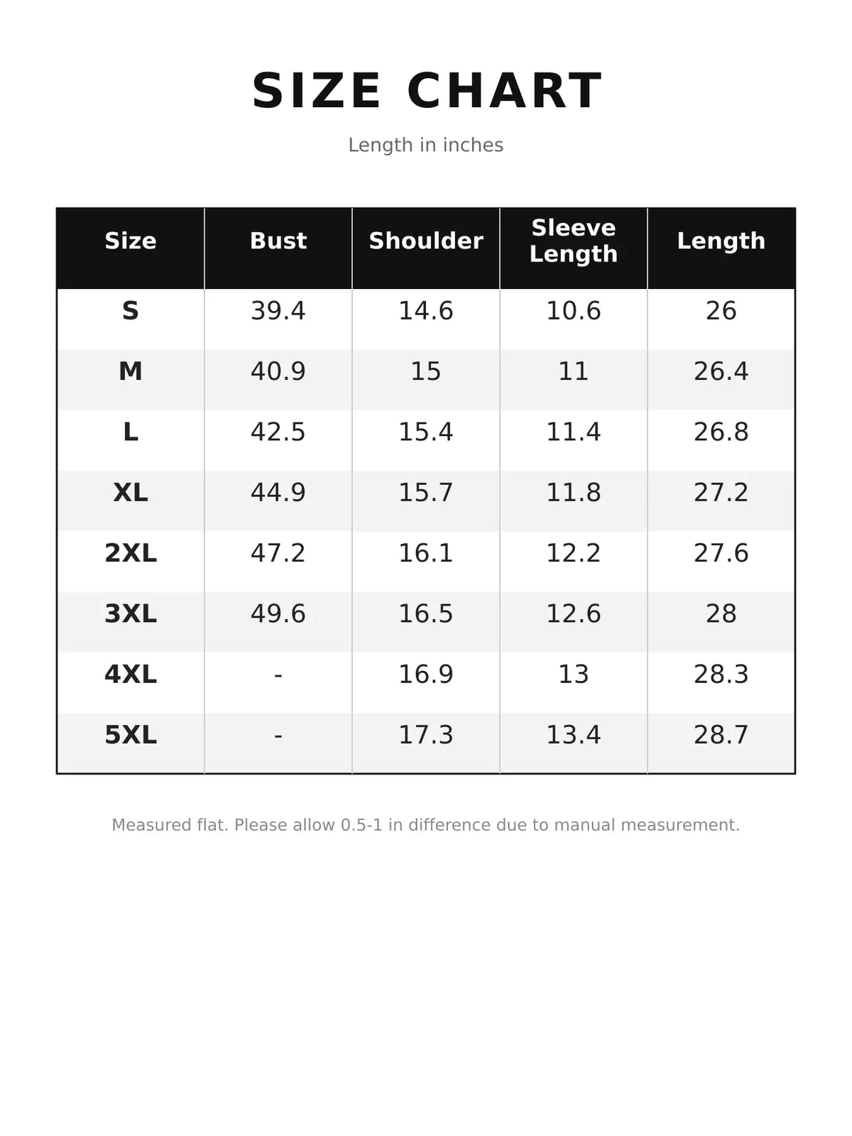 Size chart for frayed edge textured blouse