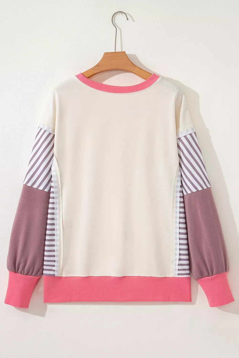 Trendsi Color-Block Striped Crew Neck Sweatshirt -